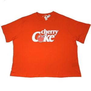 Retro Cherry Coke Tshirt Tee Womens 2XL XXL Orange Crop Boxy HM H&M